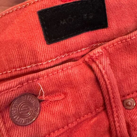 Mother Insider Crop Step Fray Hot Rod Red 25 - Picture 7 of 9